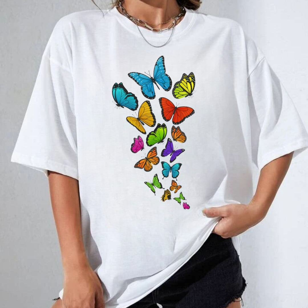 Tricou Oversized Fluturasi Butterfly Zboara