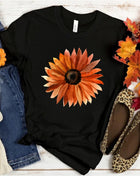 Tricou Oversized Orange Flower Autumn