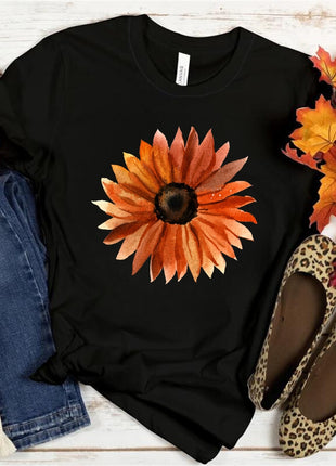 Tricou Oversized Orange Flower Autumn