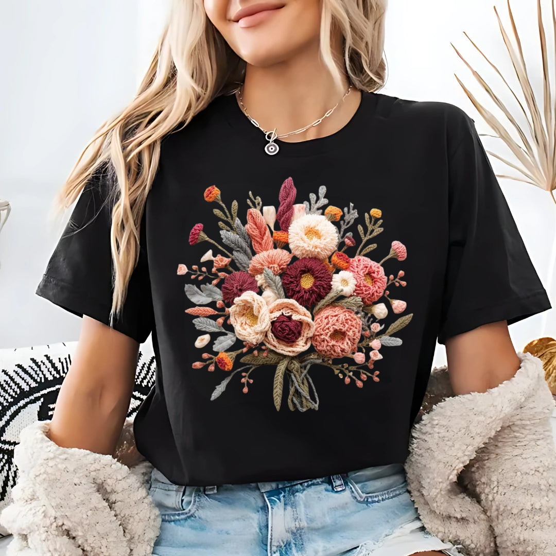 Tricou women flori 10 bumbac 100%
