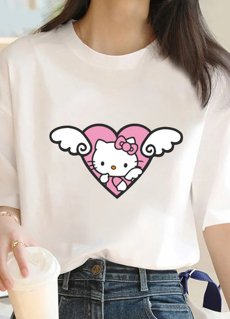 Tricou Oversized Hello Kitty Wings Heart