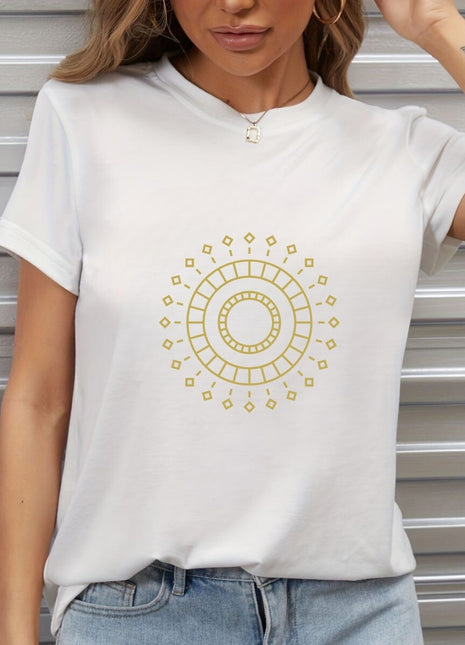 Tricou Modern Yellow Sun Design