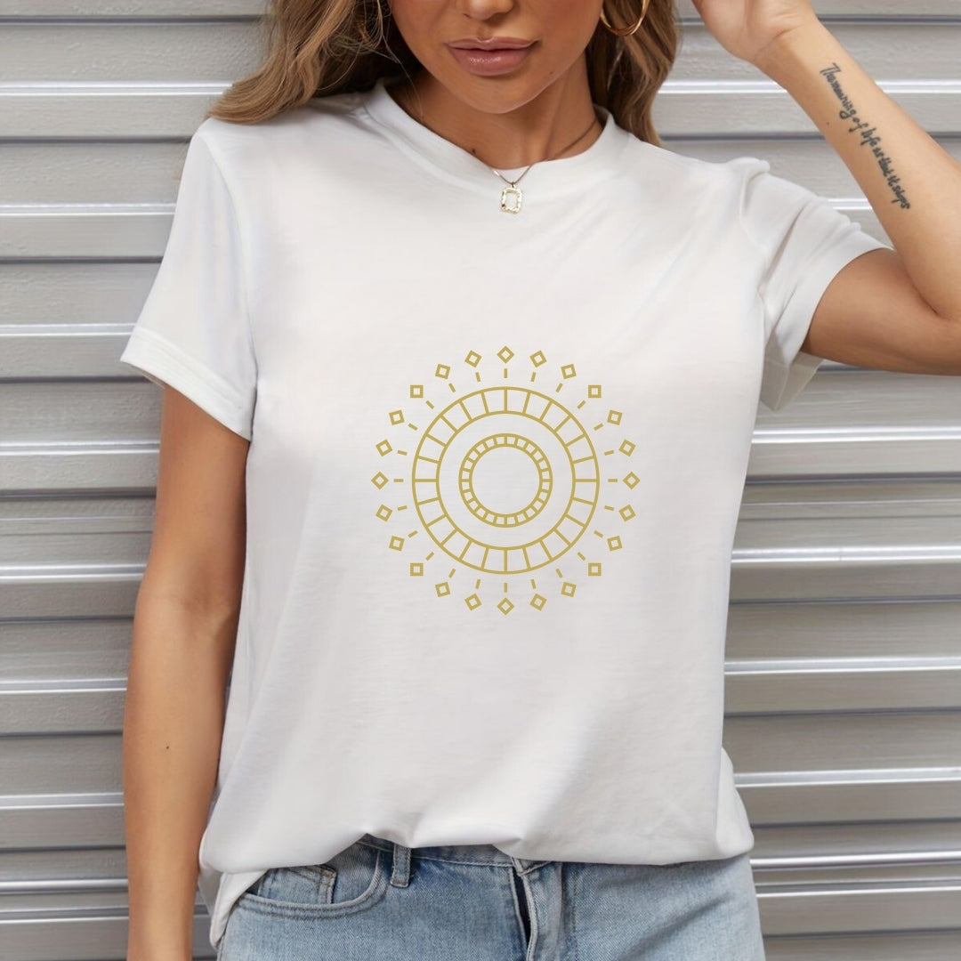 Tricou Modern Yellow Sun Design