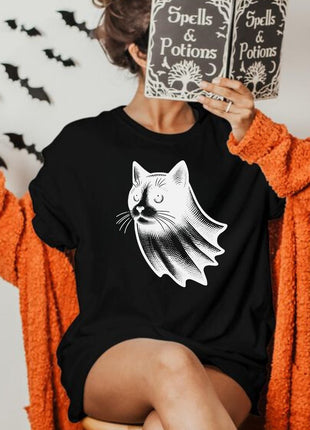 Tricou Oversized Cat Ghost