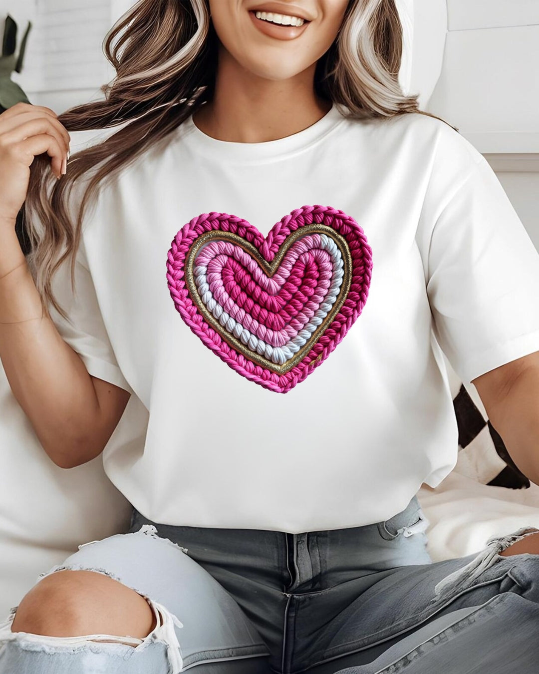 Tricou inima roz 13 bumbac 100%