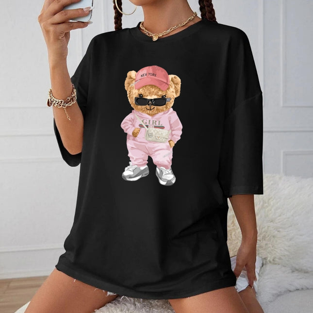 Tricou Oversized Pink bear