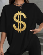 Tricou Oversized Dollar Gold