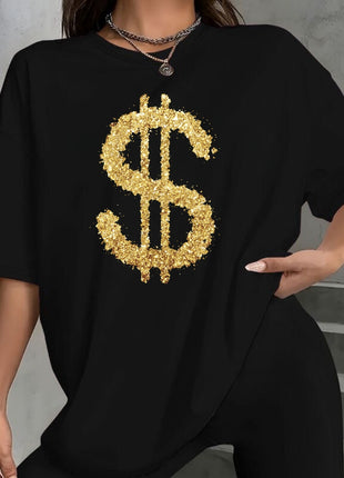 Tricou Oversized Dollar Gold