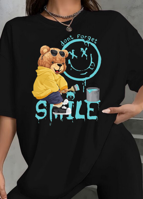 Tricou Oversized Smile Bear