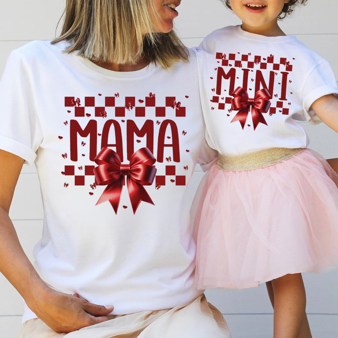 Set Tricouri Mama Bow Red