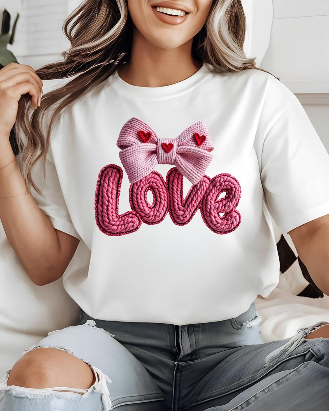 Tricou love fundita roz 14 bumbac 100%