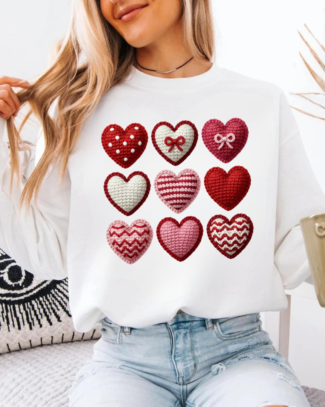 Bluza Cu Print Croc Inimi