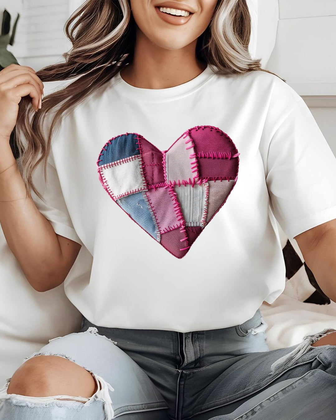 Tricou inima crotesat bumbac 100%