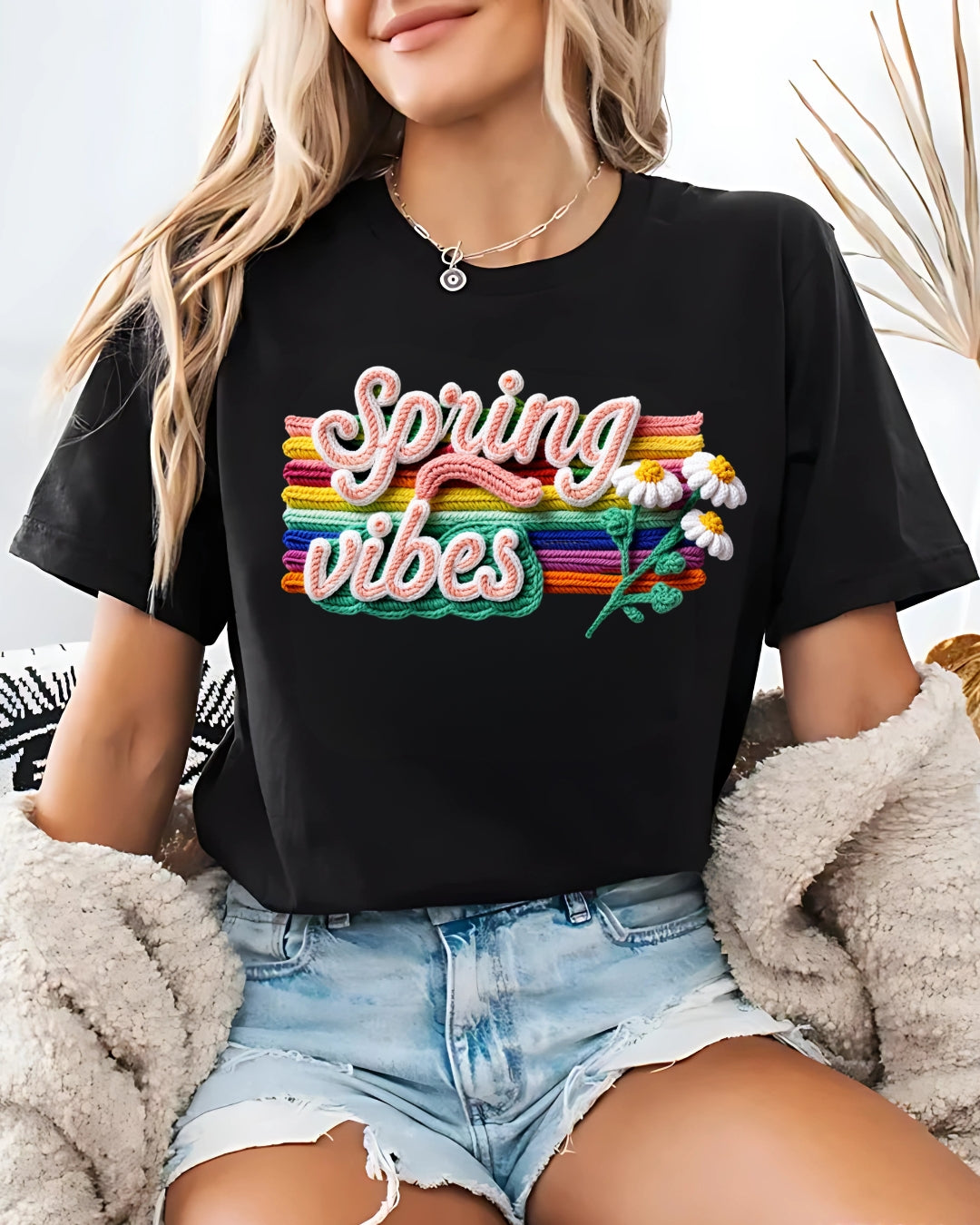 Tricou spring vibes 2 bumbac 100%