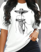 Tricou Oversized Simple Woman Drawing