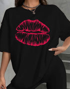 Tricou Oversized Lips Roz