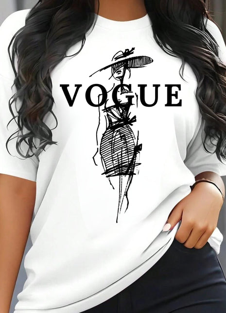 Tricou Oversized Simple Woman Drawing VOGUE