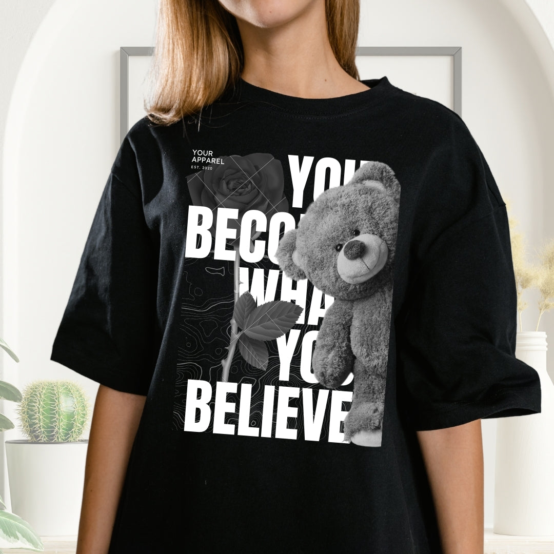 Tricou Oversized TeddyBear Believe