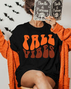 Tricou Oversized Fall Vibes Orange Halloween