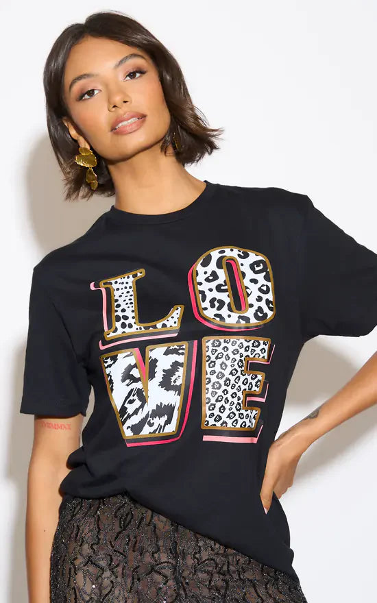 Tricou Oversized Love Printed