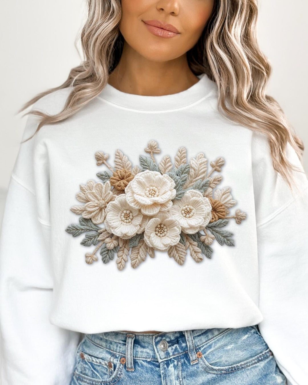 Bluza Cu Print Flori Albe