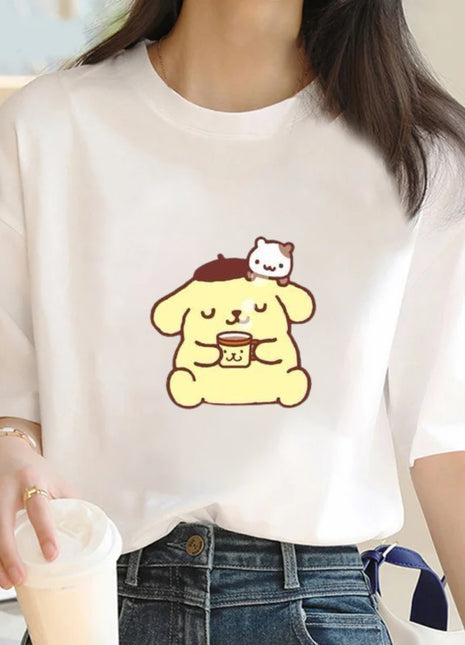 Tricou Oversized Pompompurin Coffee