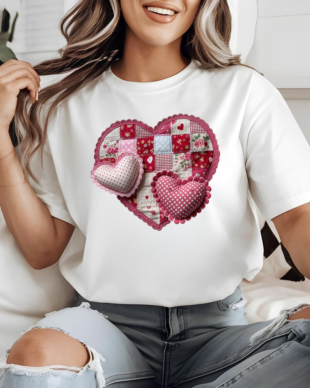 Tricou tricou inimi roz 20 bumbac 100%