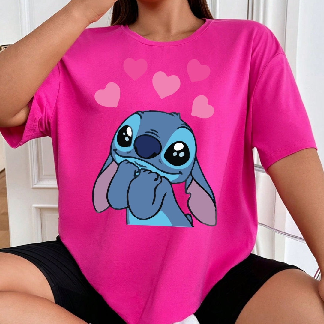 Tricou oversized stitch luv