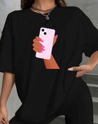 Tricou Oversized Telefon Roz