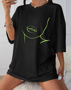 Tricou oversized Green Face