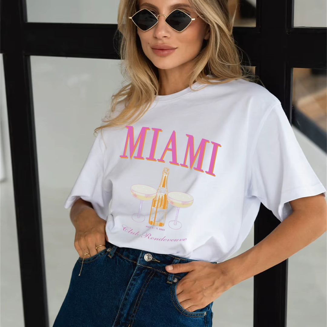 Tricou Oversized Miami Pink