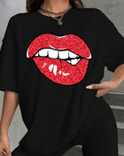 Tricou Oversized Bite Lips