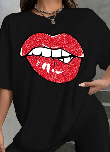 Tricou Oversized Bite Lips