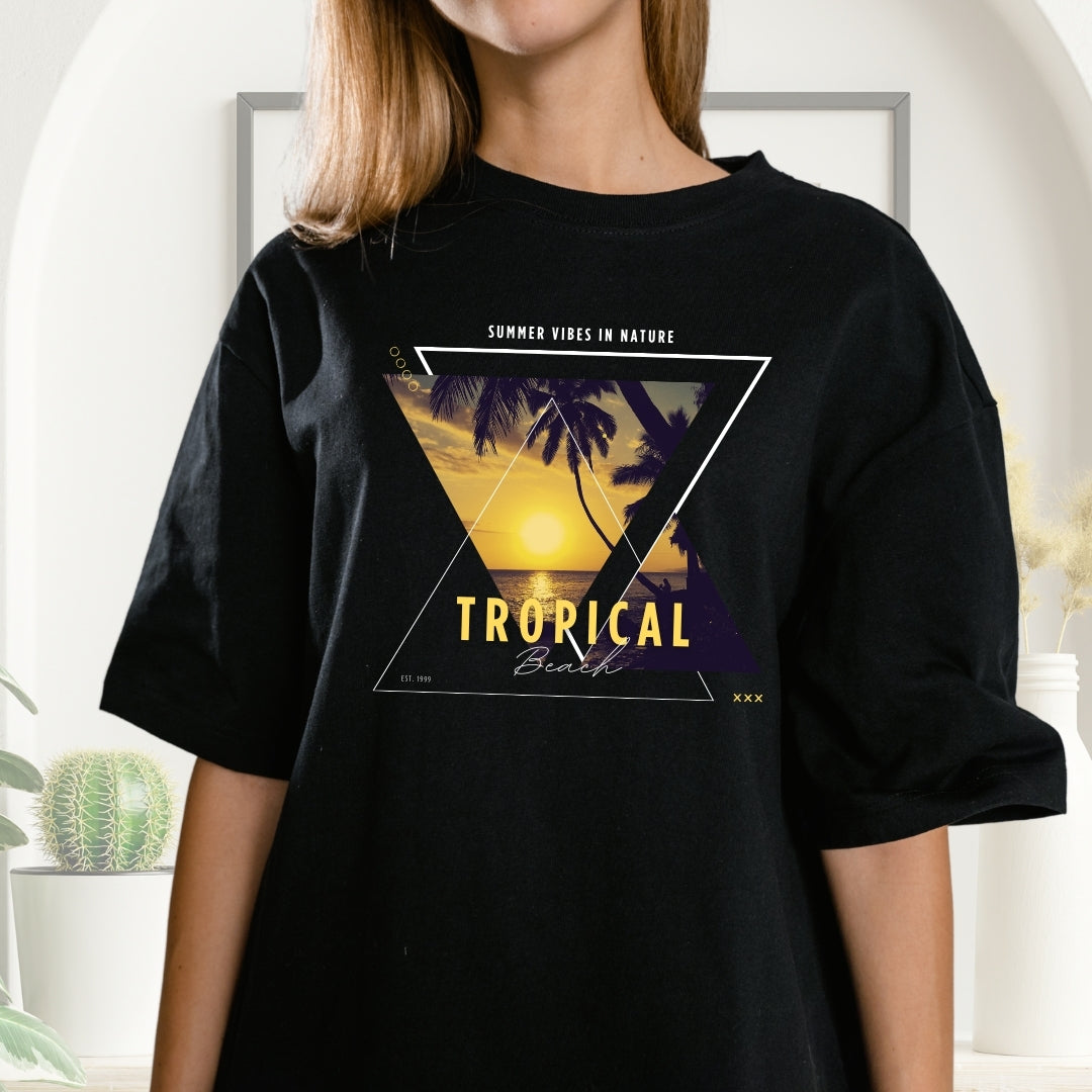 Tricou Oversized Tropical