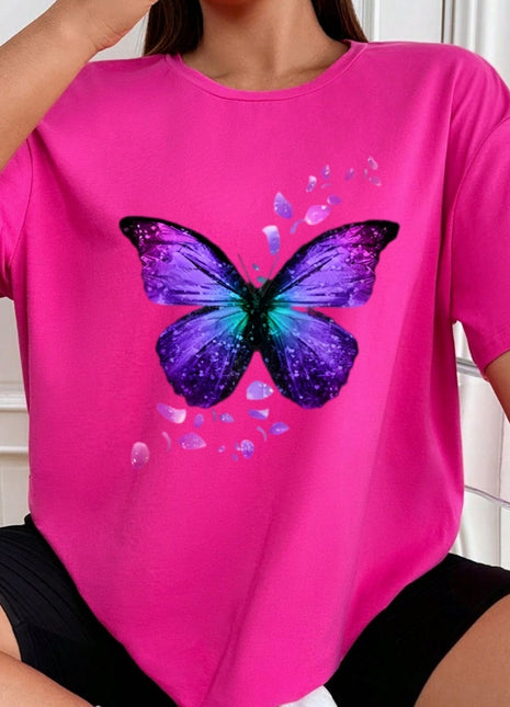 Tricou oversized mauve fly