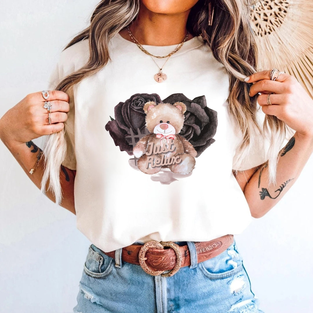 Tricou bumbac 100% ursulet just relax 26