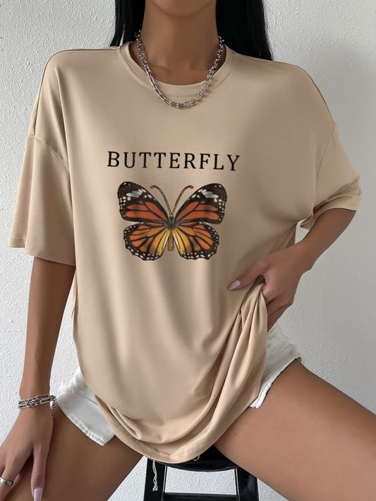 Tricou Oversized Butterfly Maro Dragut