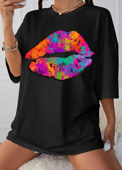 Tricou oversized Color lips