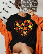 Tricou Oversized Fall Autumn Leafs Heart