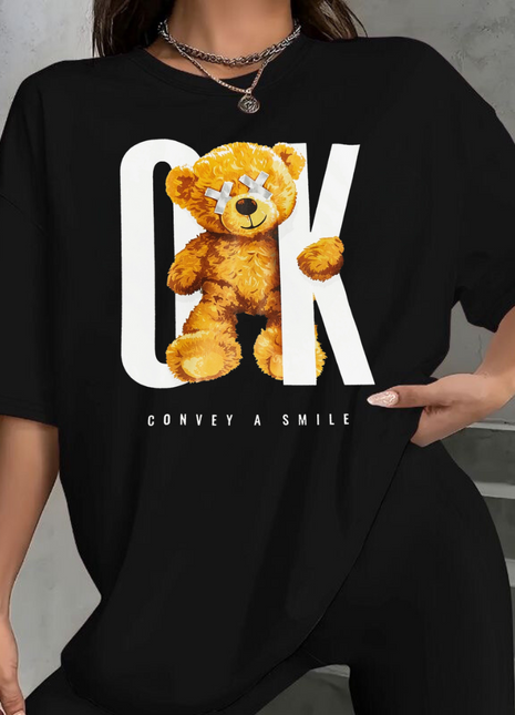 Tricou Oversized Ok Bear