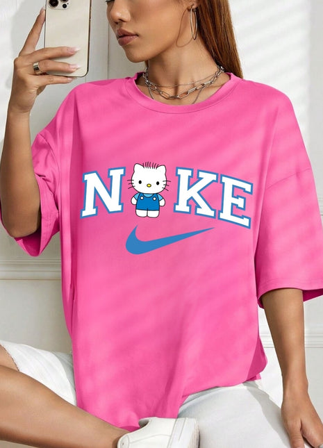 Tricou Oversized Kitty albastru