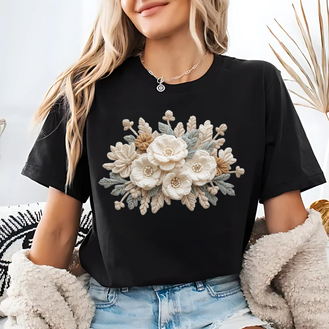 Tricou women flori 2 bumbac 100%