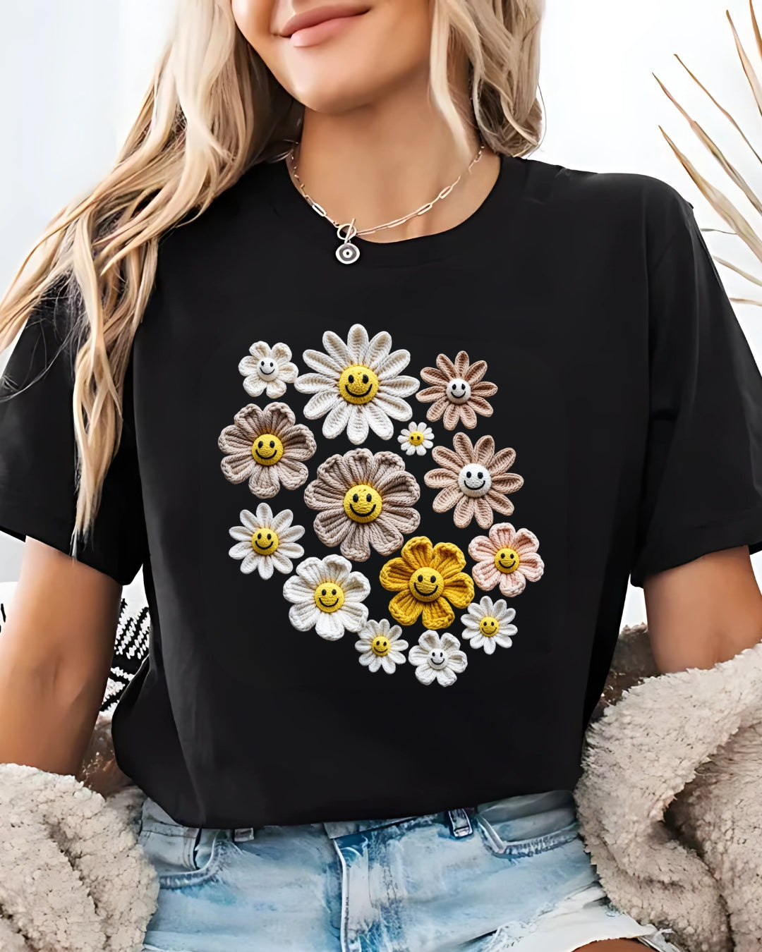 Tricou floricele zambet 77 bumbac 100%