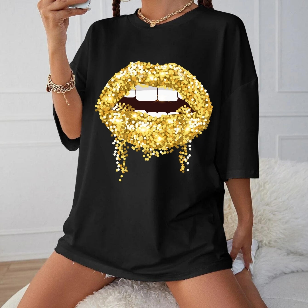 Tricou oversized Gold Drip