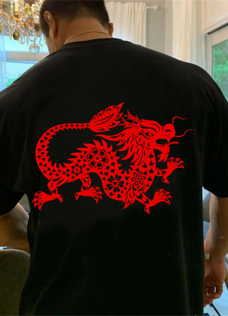 Tricou Spate Dragon Rosu