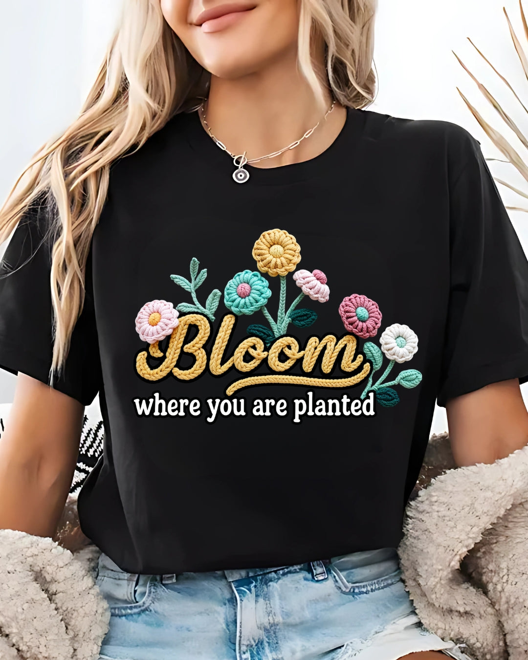 Tricou bloom floricele bumbac 100%