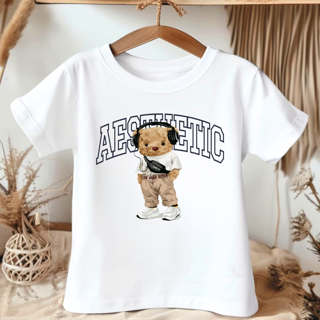 Tricou Copii Urs cu casti
