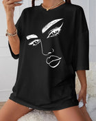 Tricou oversized White face