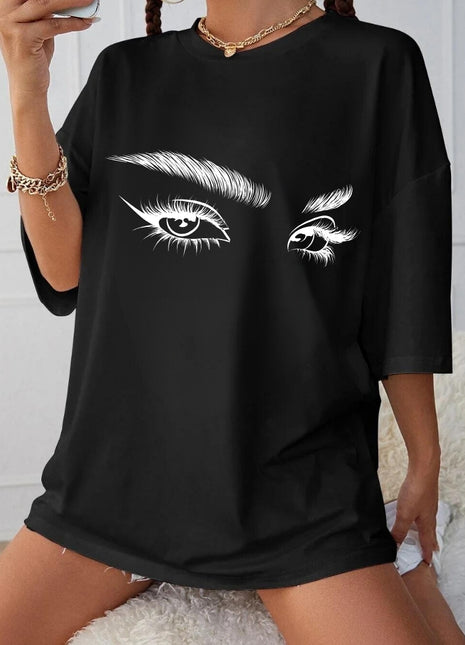 Tricou oversized White eyes