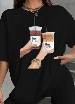 Tricou Oversized But First Ice Coffee